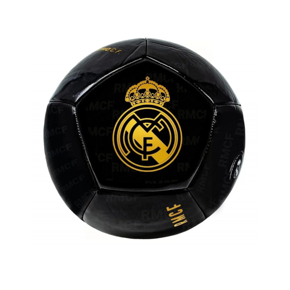 Balón de Fútbol Real Madrid Negro Brillo