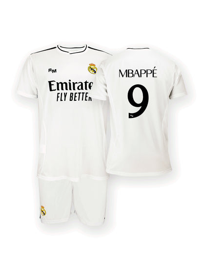 Conjunto Camiseta y Pantalón Mbappé Real Madrid 2024/25 Junior - Réplica Oficial